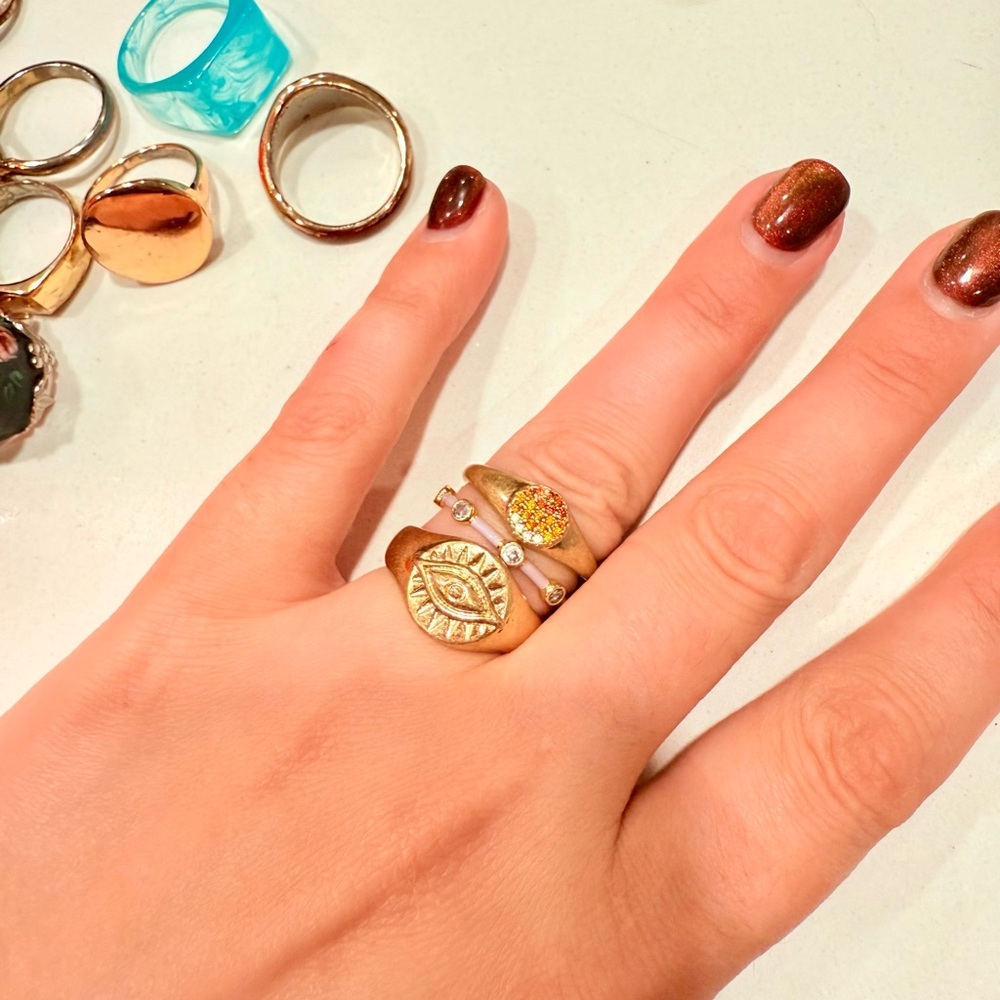 Gold and Silver Women's Ring Set
